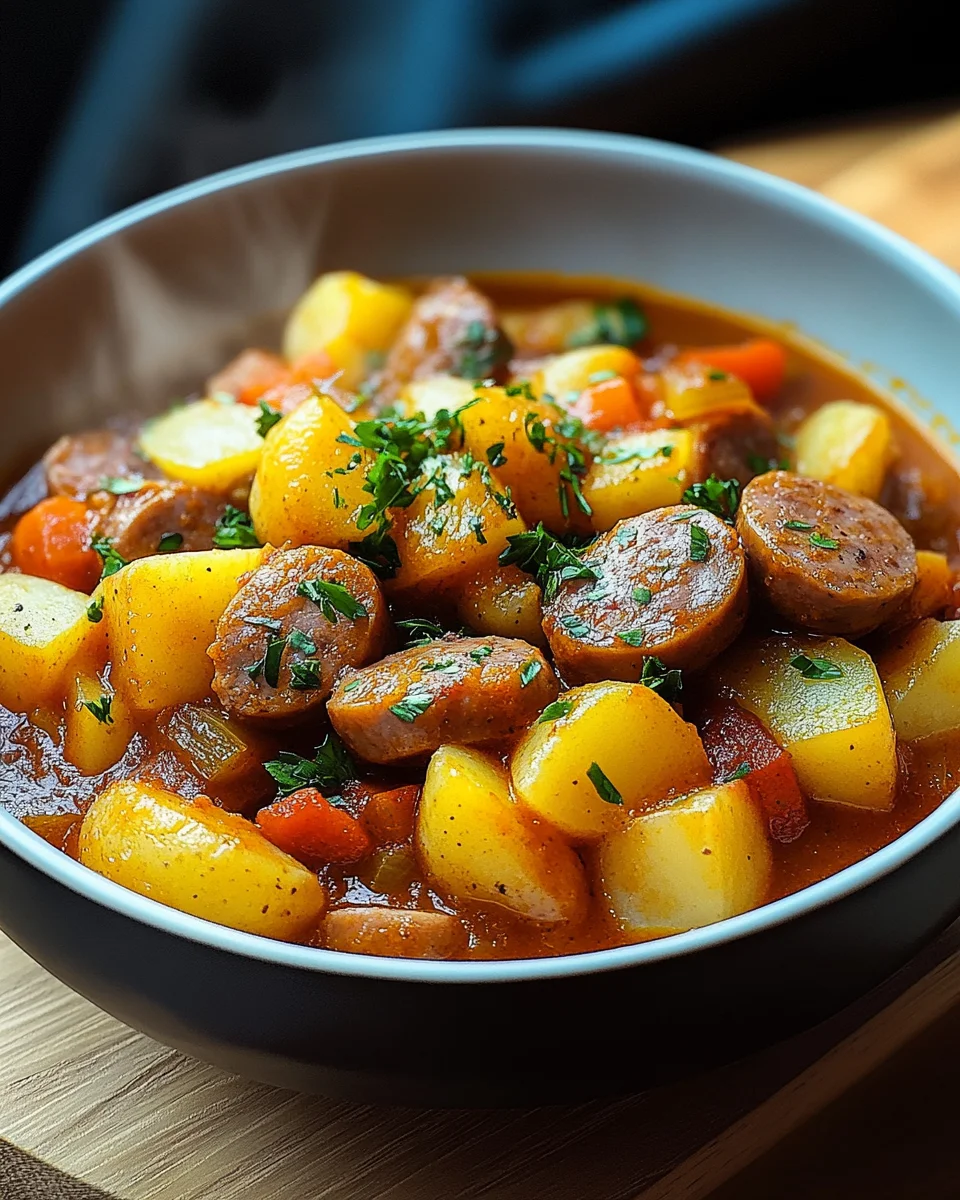 Kartoffelgulasch mit W&uuml;rstchen