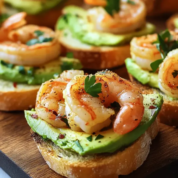 Knoblauch-Garnelen-Crostini mit Avocado