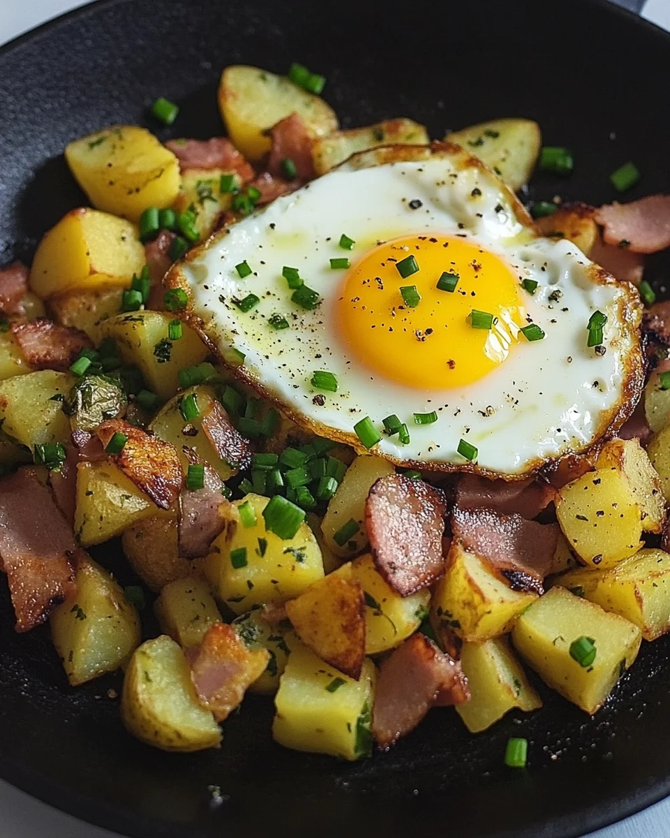 Leberk&auml;se-Kartoffel-Pfanne
