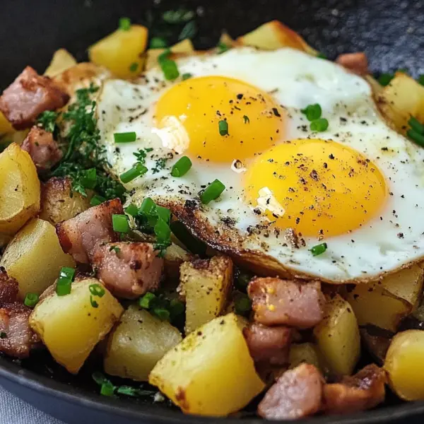 Leberkäse-Kartoffel-Pfanne mit Spiegelei von FrlM