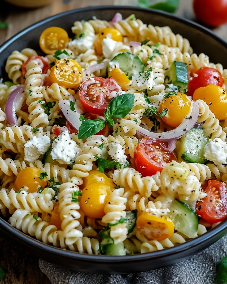 Leichter Nudelsalat mit Joghurt-Dressing