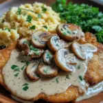 Naturschnitzel in Champignonrahmsauce
