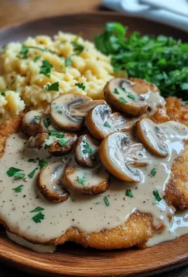 Naturschnitzel in Champignonrahmsauce