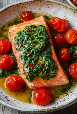 Ofenlachs mit Spinat
