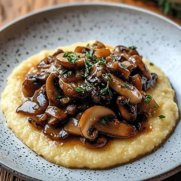 Pilzragout auf Parmesan-Polenta
