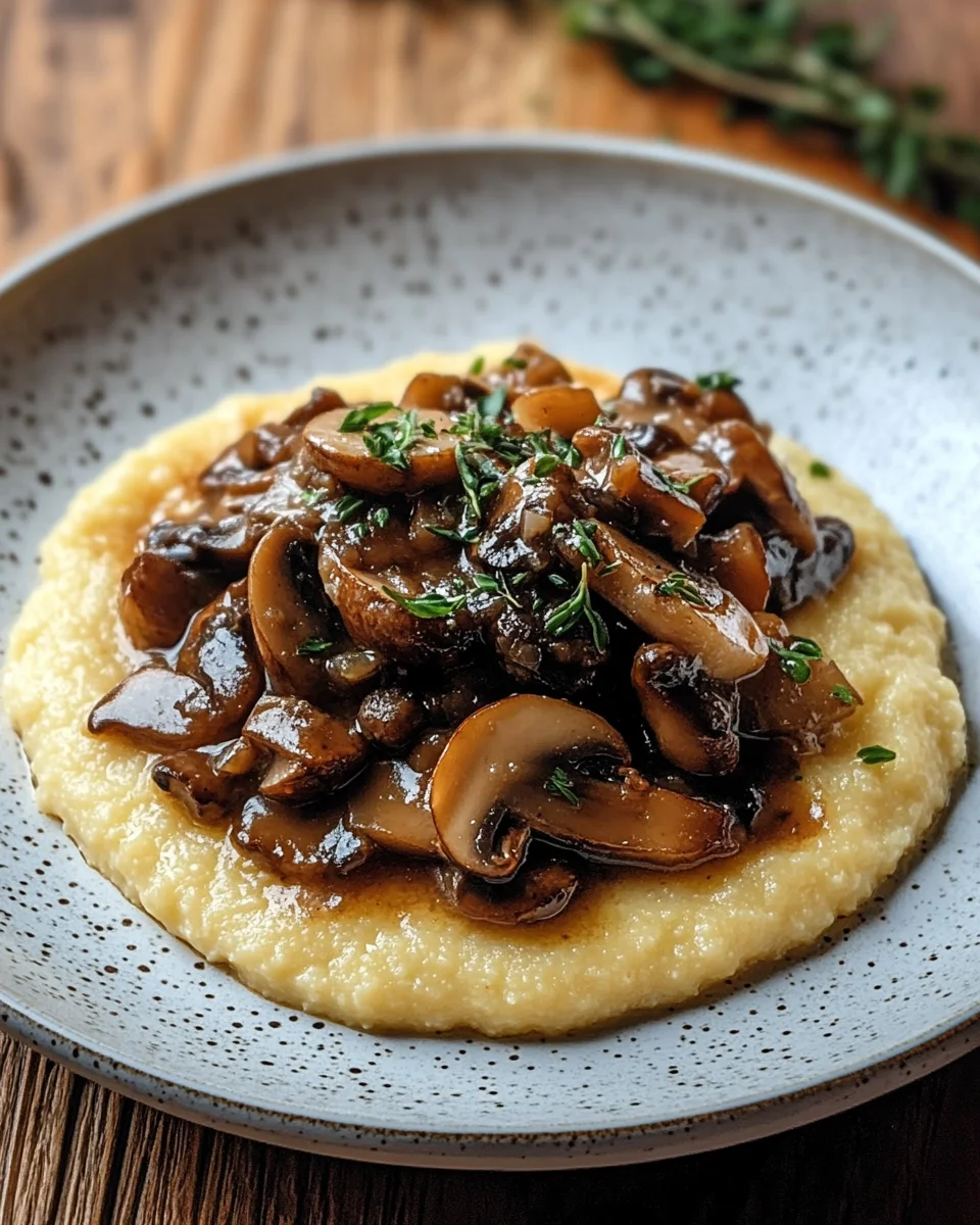 Pilzragout auf Parmesan-Polenta