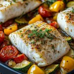 Rezept f&uuml;r mediterran gebackene Fischfilets mit Gem&uuml;se