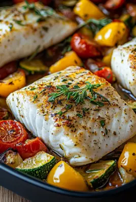 Rezept für mediterran gebackene Fischfilets mit Gemüse