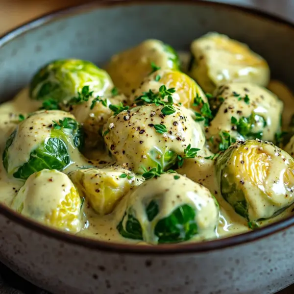 Rosenkohl in Frischkäse-Senfsauce