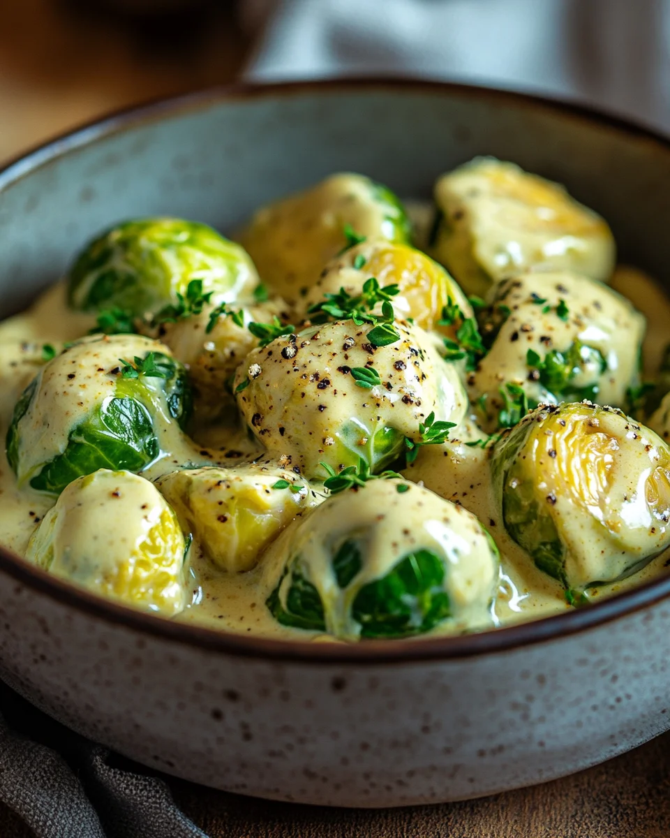 Rosenkohl in Frischkäse-Senfsauce
