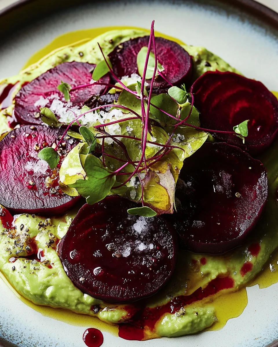 Rote Bete Carpaccio auf Avocadocreme 17 Rote