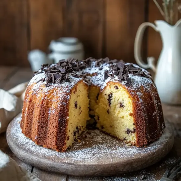 Saftiger und lockerer Eierlikörkuchen mit Schokoraspeln