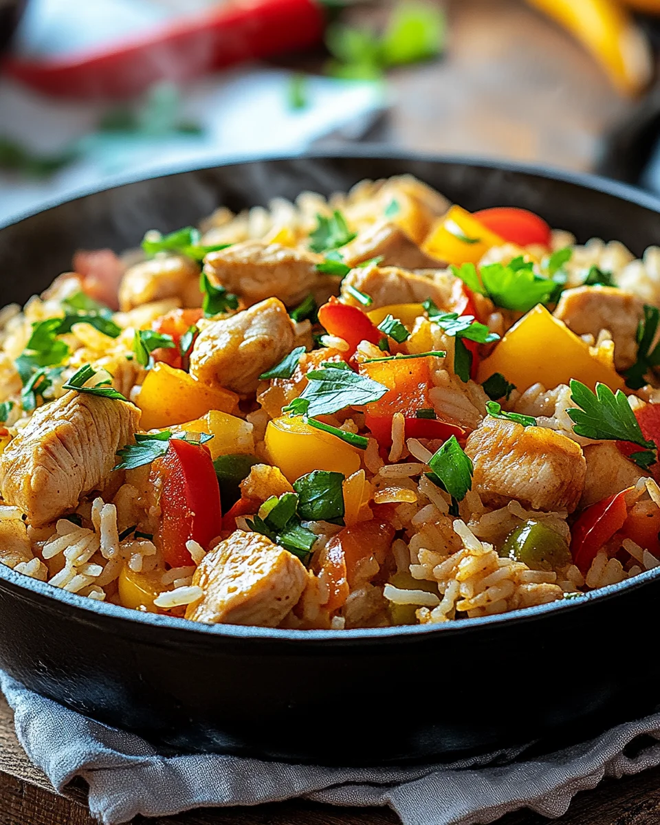 Schnelle Reispfanne mit H&uuml;hnchen
