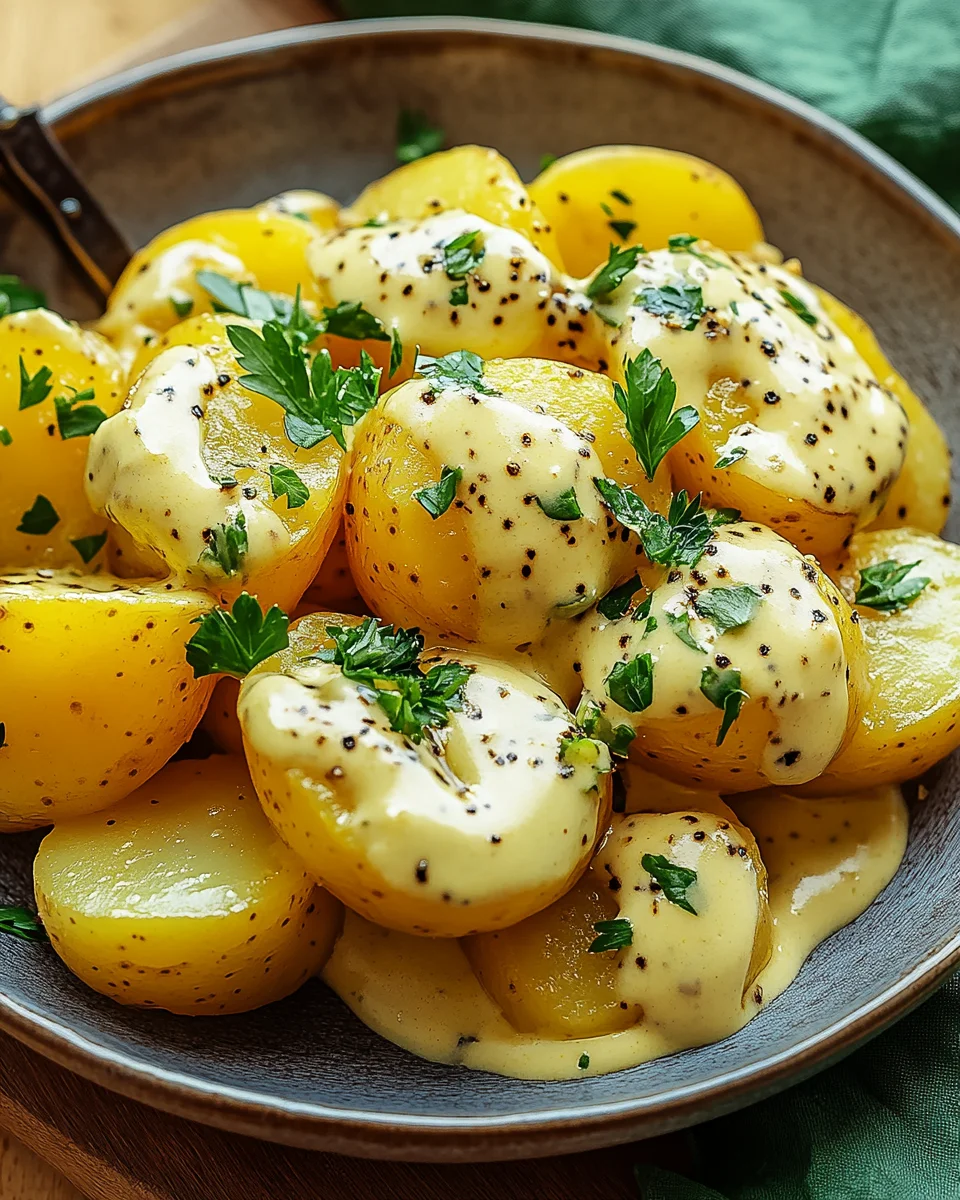 Senfsauce mit Salzkartoffeln