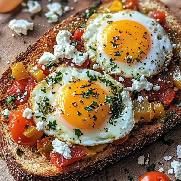 Shakshouka-Toast mit Feta-Spiegeleiern