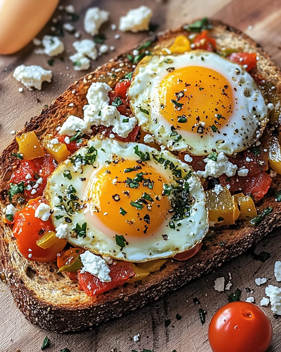 Shakshouka-Toast mit Feta-Spiegeleiern