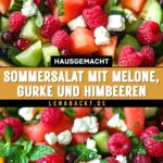 Sommersalat mit Melone, Gurke und Himbeeren 19 Pinterest Hidden Image