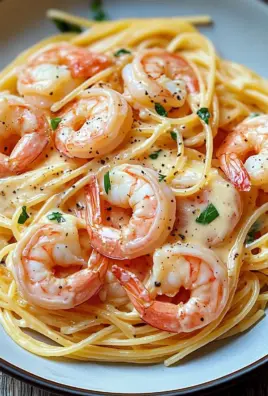 Spaghetti mit Garnelen in Frischkäsesauce