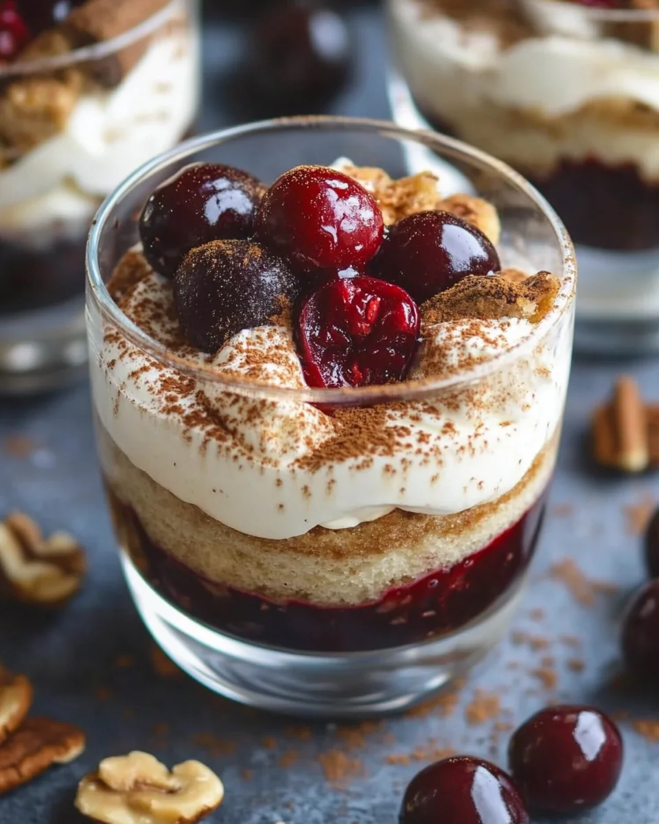 Spekulatius Tiramisu mit Gewürzkirschen - Dessert im Glas