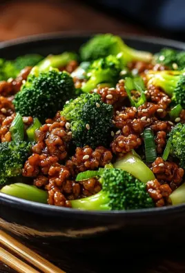 Teriyaki-Hackfleisch-Pfanne mit Brokkoli