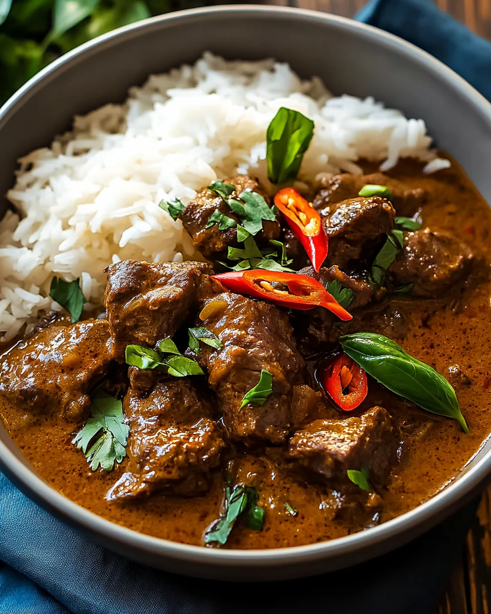 Thailändisches Rindfleisch mit roter Currysoße 26 Thailändisches
