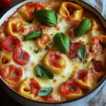 Tortelliniauflauf mit Tomate und Mozzarella