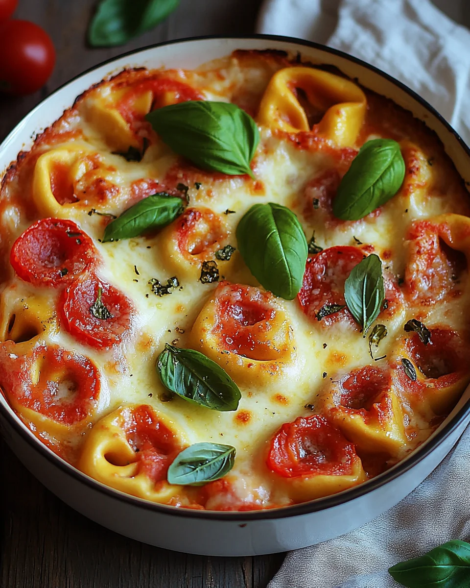Tortelliniauflauf mit Tomate und Mozzarella
