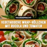 Vegetarische Wrap-Röllchen mit Rucola und Tomaten 16 Pinterest Hidden Image