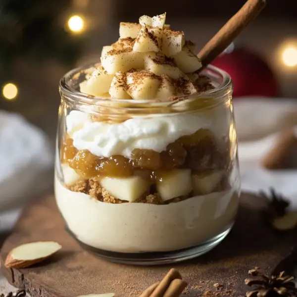 Winterliche Spekulatius-Creme mit Bratapfelkompott