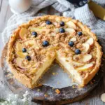 W&uuml;rziger Bratapfel-K&auml;sekuchen mit Zimtstreuseln