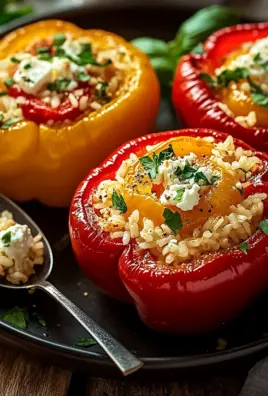 Gefüllte Ofenpaprika mit Reis und Feta