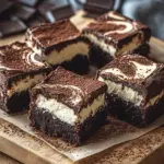 K&auml;sekuchen Brownies mit Frischk&auml;se und Schokolade