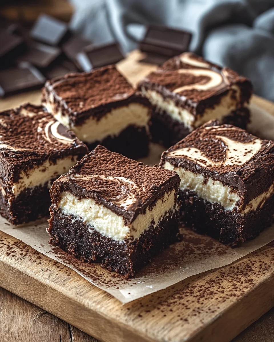 K&auml;sekuchen Brownies mit Frischk&auml;se und Schokolade