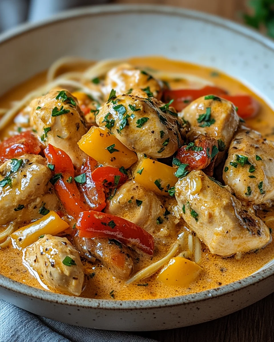 Paprika-Sahne-Hähnchen 20 Paprika-Sahne-Hähnchen