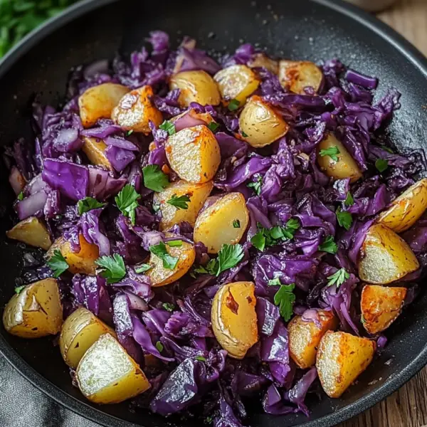 Rotkohl Pfanne mit Kartoffeln
