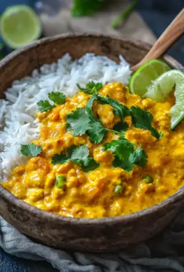 Aromatisches Garnelen Curry mit Kokosmilch und Reis