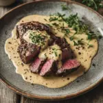 Blumenkohlsteak mit Pfefferrahmsauce