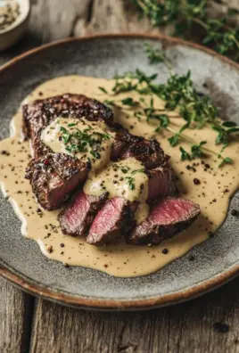 Blumenkohlsteak mit Pfefferrahmsauce