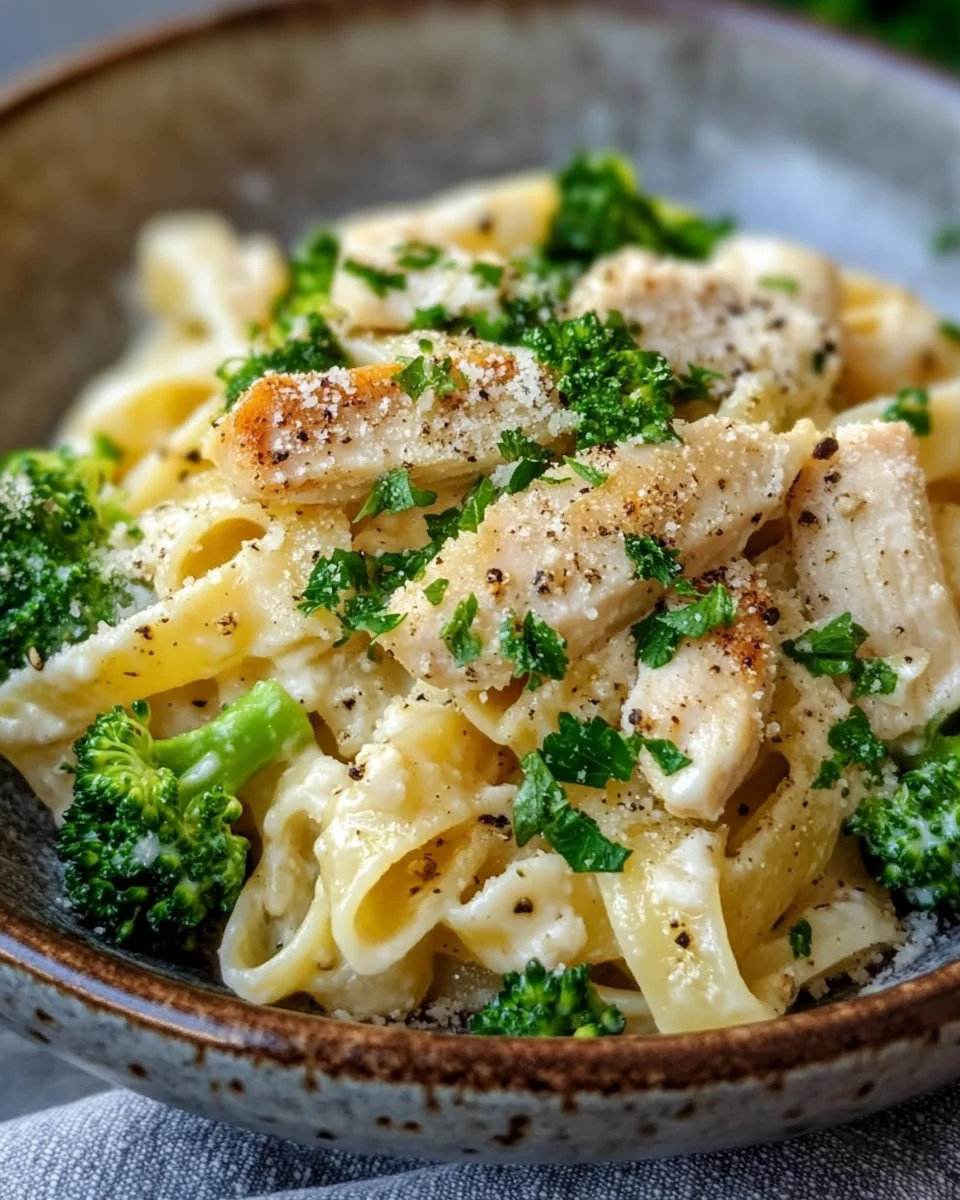 cremige Hähnchen-Brokkoli-Pasta