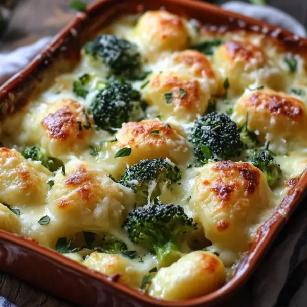 Cremiger Gnocchi Brokkoli-Auflauf