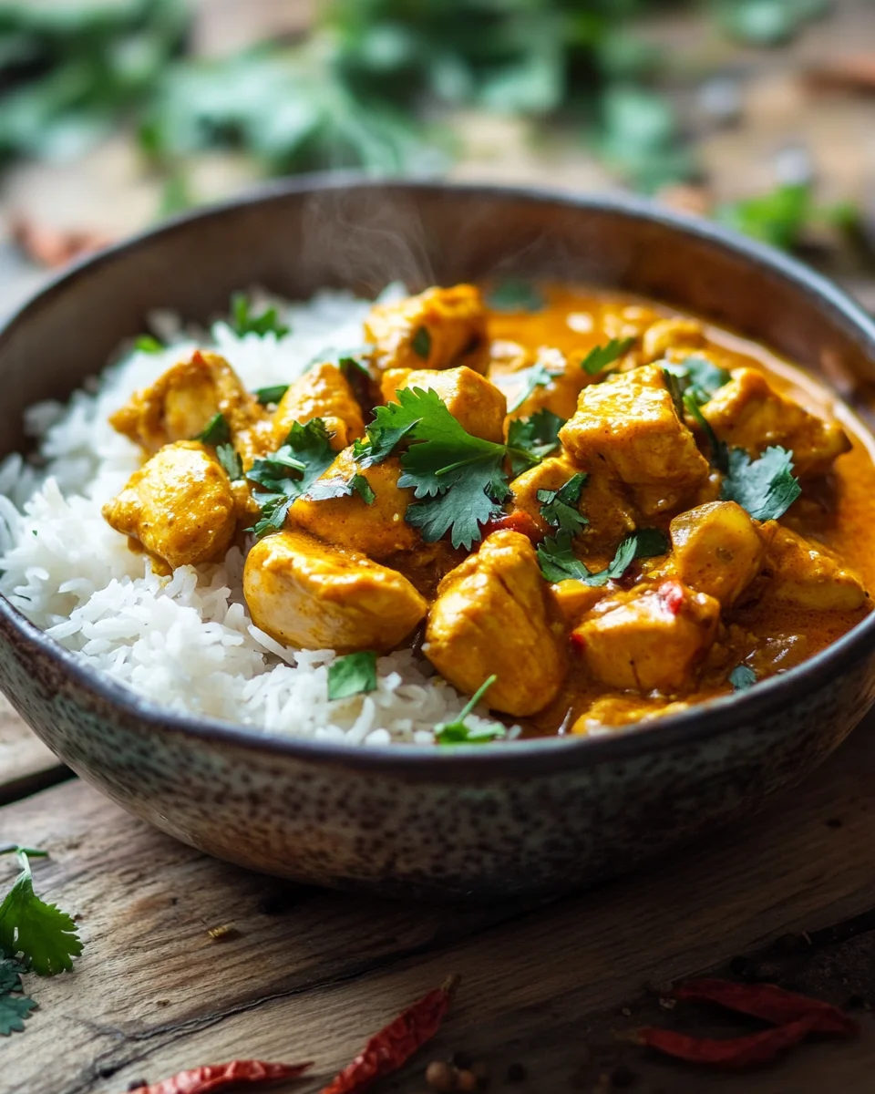 Curry-Geschnetzeltes mit Reis