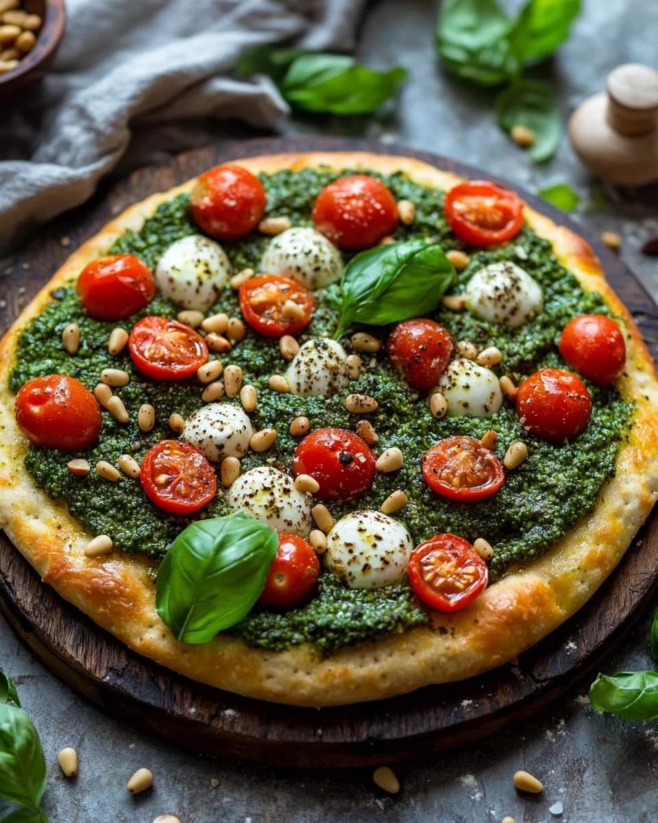 Die beste Focaccia mit Pesto und Tomaten