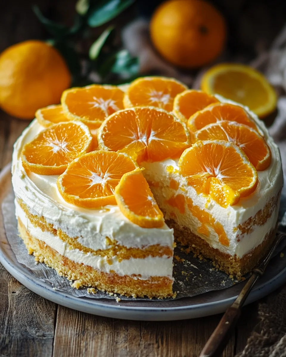 Fantakuchen mit Mandarinen und Paradiescreme