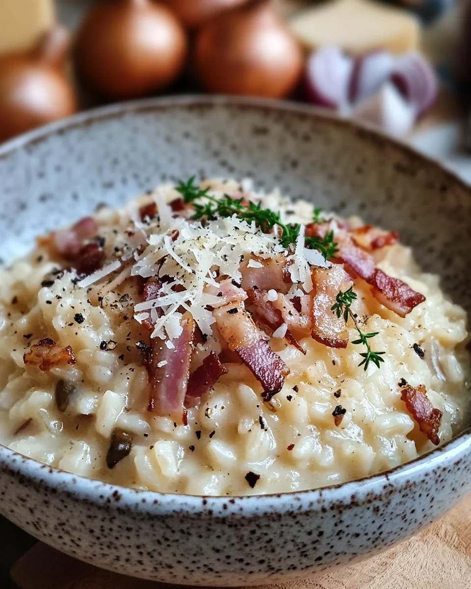 Französisches Zwiebel und Speck Risotto 20 Französisches