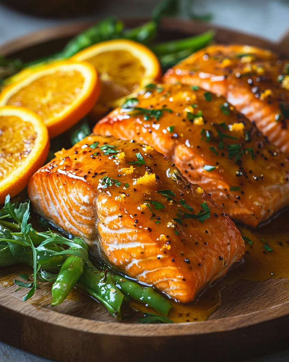 Gebackener Orangen-Lachs mit Honig-Senf-Glasur 19 Gebackener