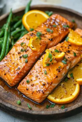 Gebackener Orangen-Lachs mit Honig-Senf-Glasur