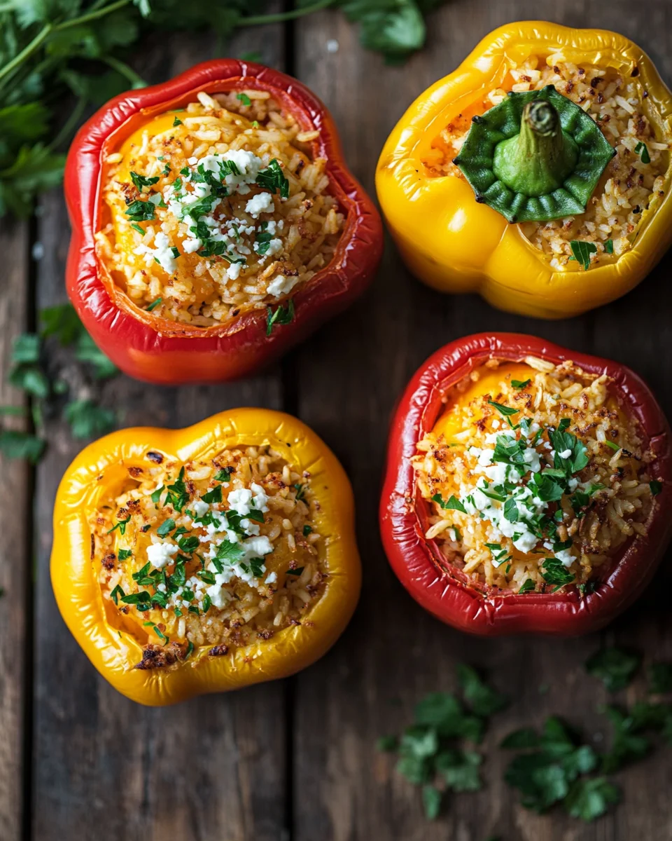 Gefüllte Paprika mit Reis und Feta 18 Gefüllte