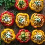 Gef&uuml;llte Paprika mit Reis und Feta