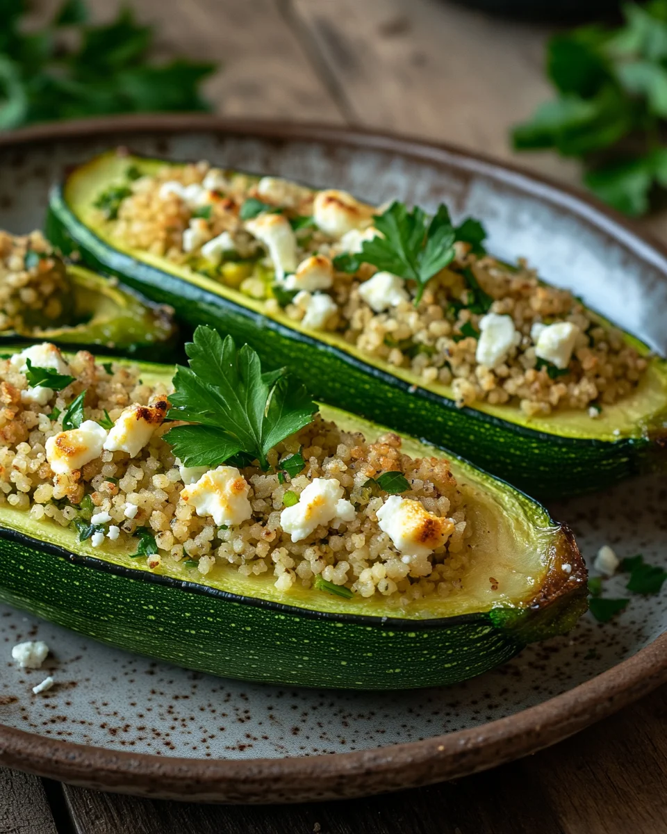 Gefüllte Zucchinis mit Couscous und Feta 23 Gefüllte