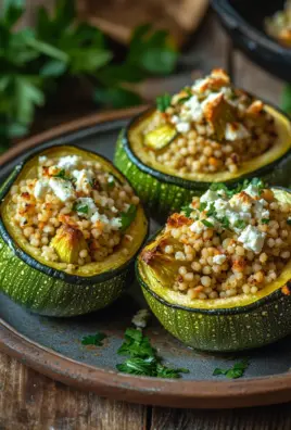 Gefüllte Zucchinis mit Couscous und Feta